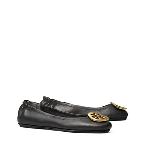 MINNIE TRAVEL BALLET FLAT LEATHER - BLACK