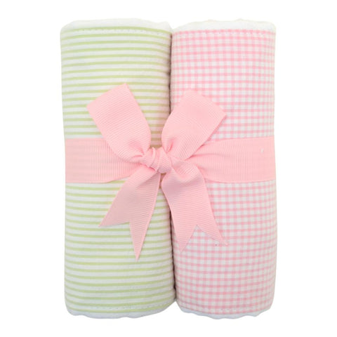 CHICK SET OF TWO FABRIC BURP PADS - PINK