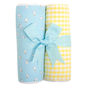 DUCK SET OF TWO FABRIC BURP PADS