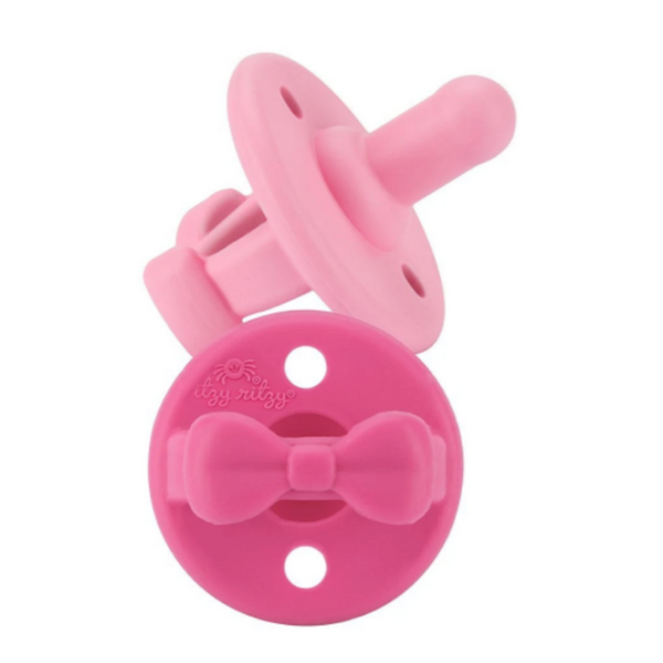 SWEETIE SOOTHER PACIFIERS - HOT PINK BOWS