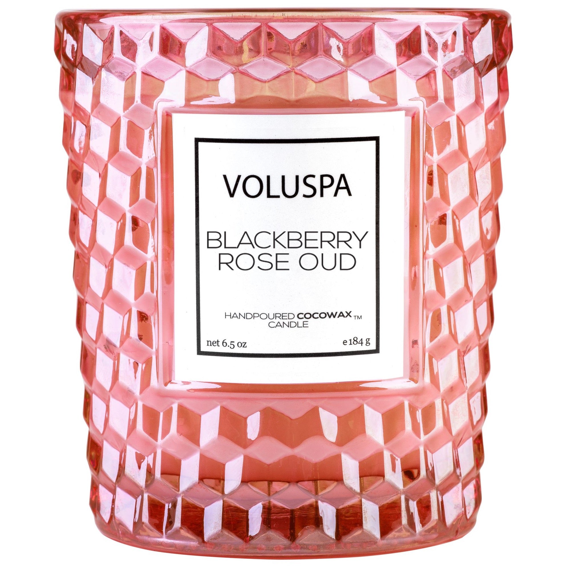 BLACKBERRY ROSE OUD - TEXTURED GLASS CANDLE