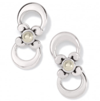 TAOS PEARL CROSS POST DROP EARRINGS